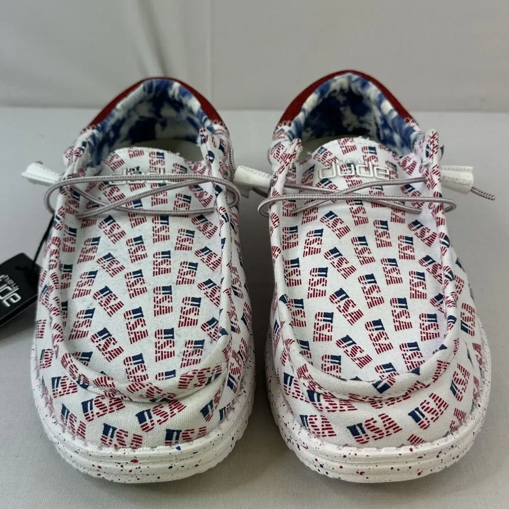 Hey Dude Mens Wally Dunk‎ USA Print Sz 11 July 4th Independence Day